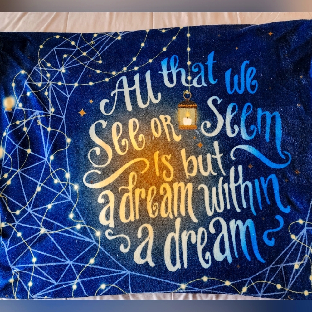 Edgar Allen Poe Quote Blanket